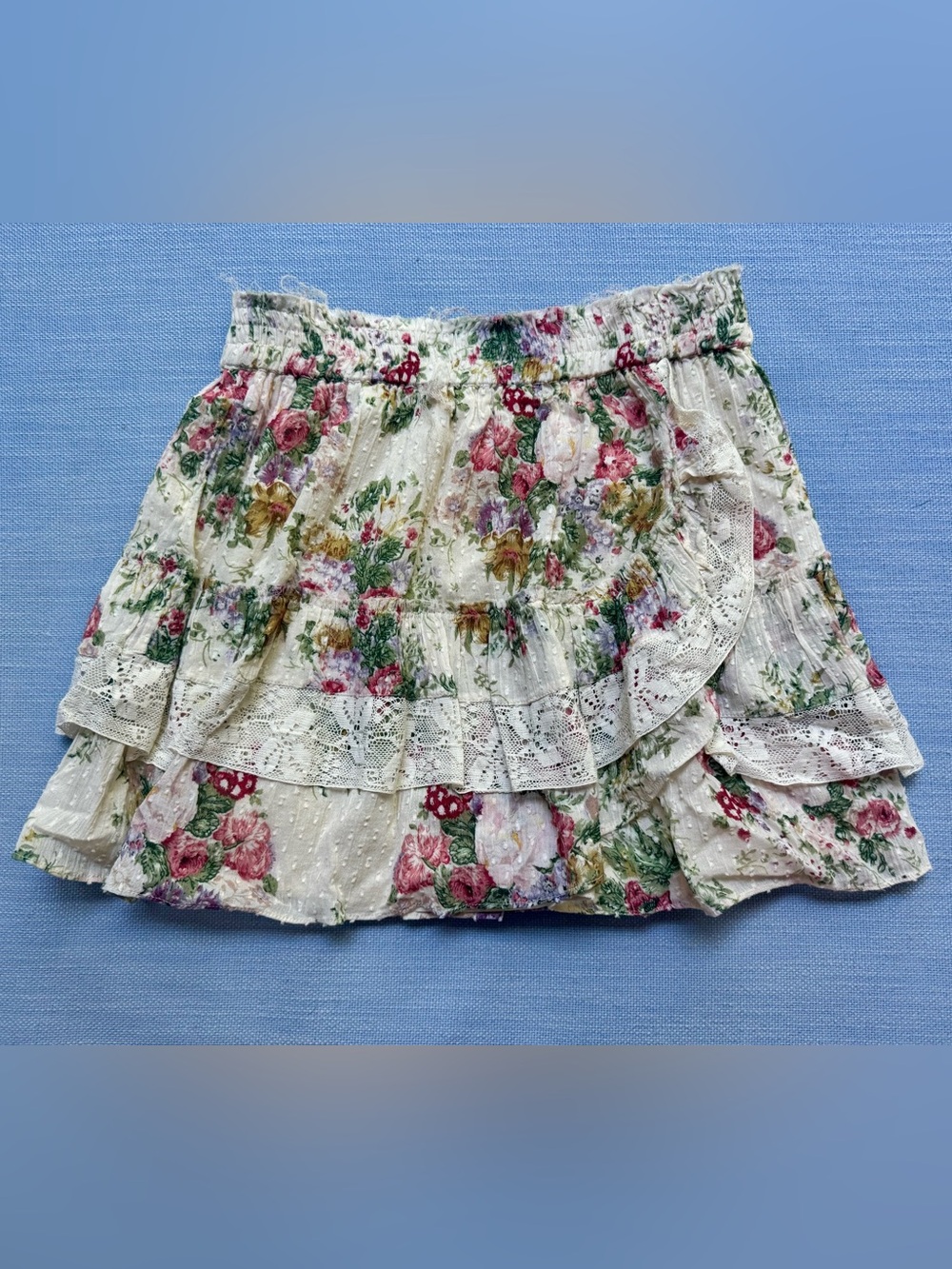 LoveShackFancy Agnessa Floral Mini Skirt Small